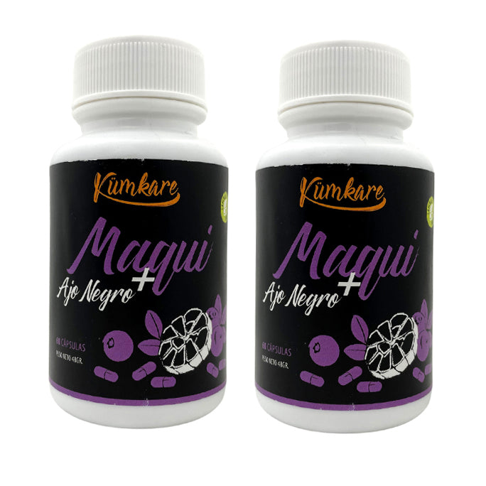 Ajo Negro + Maqui 2 Frascos, 120 Cápsulas Kumkare