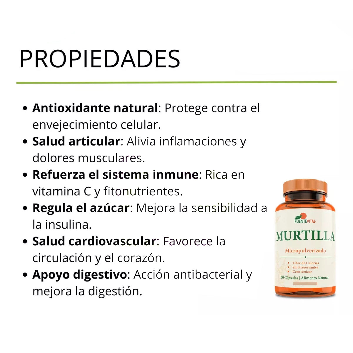 Murtilla Antioxidante 2 Frascos, 120 Cápsulas