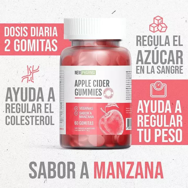 Vinagre Sidra de Manzana 60 Gomitas