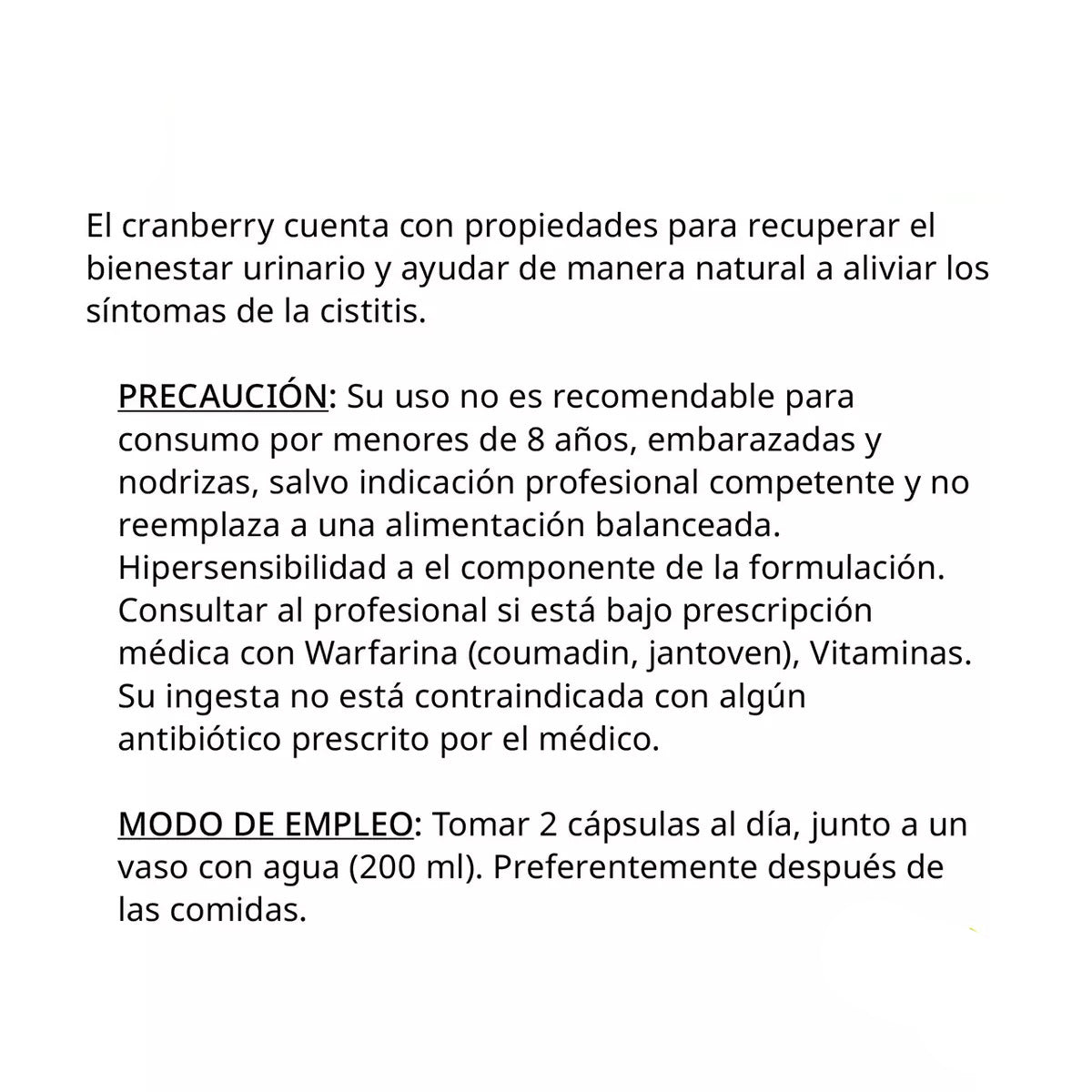 Cranberry Arandano Rojo 60 Cápsulas