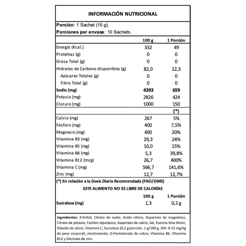 Bebida Hidratante En Polvo 60 Sachet - Lime Sensation