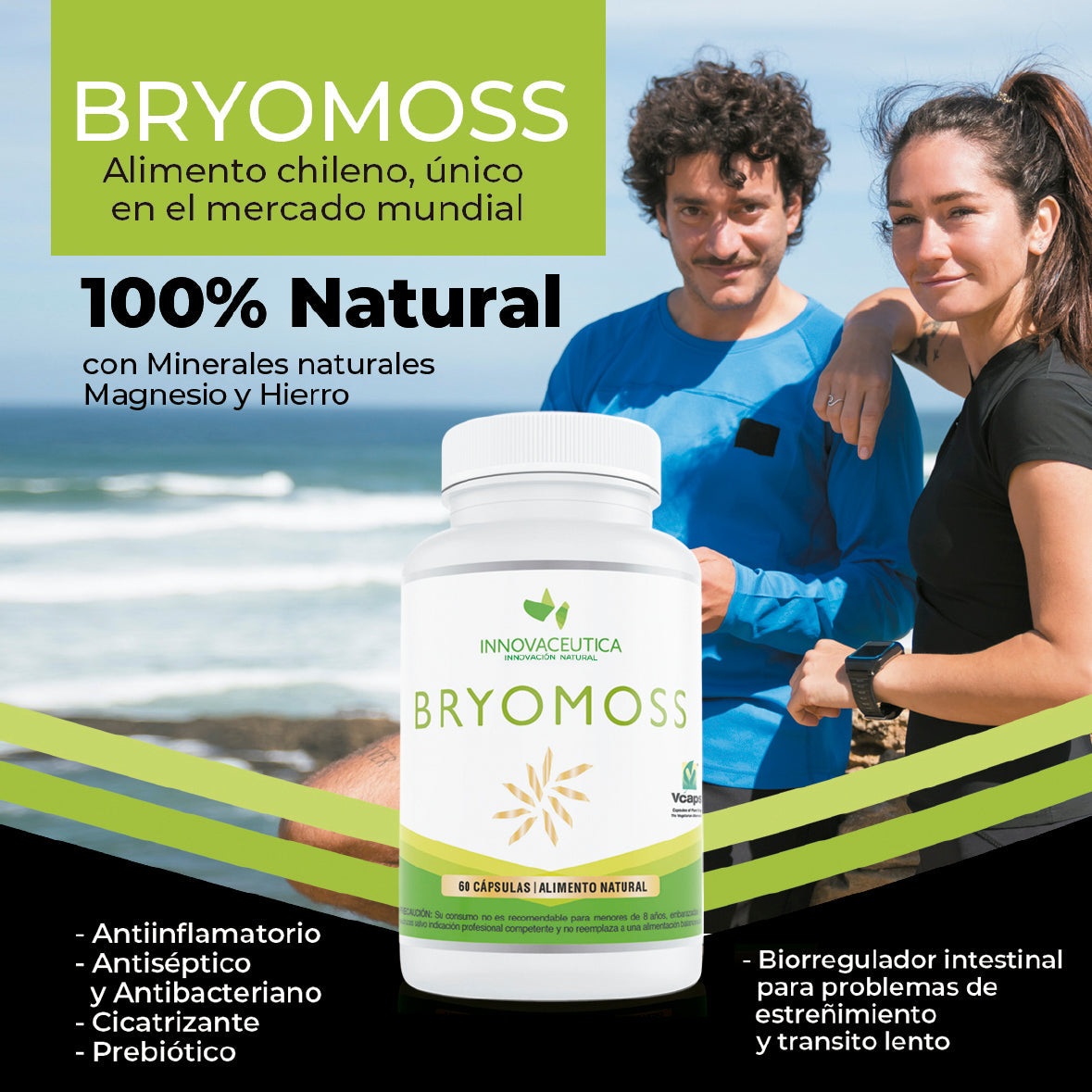 Bryomoss Musgo Pompón, 2 Frascos, 120 Cápsulas