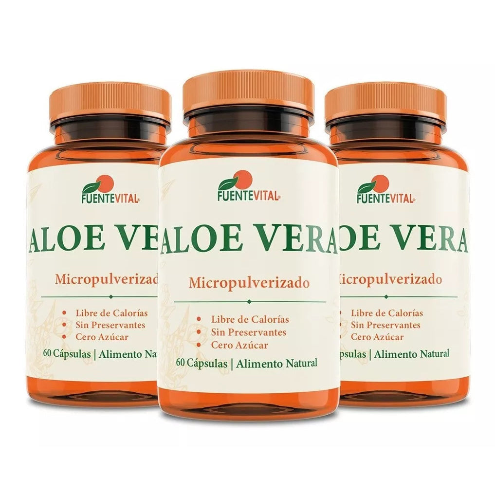 Aloe Vera 3 Frascos, 180 Cápsulas
