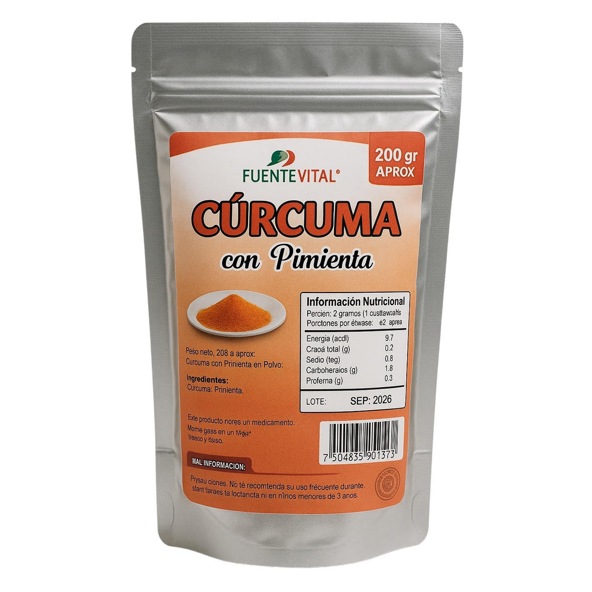 Curcuma Activada en Polvo 200g.