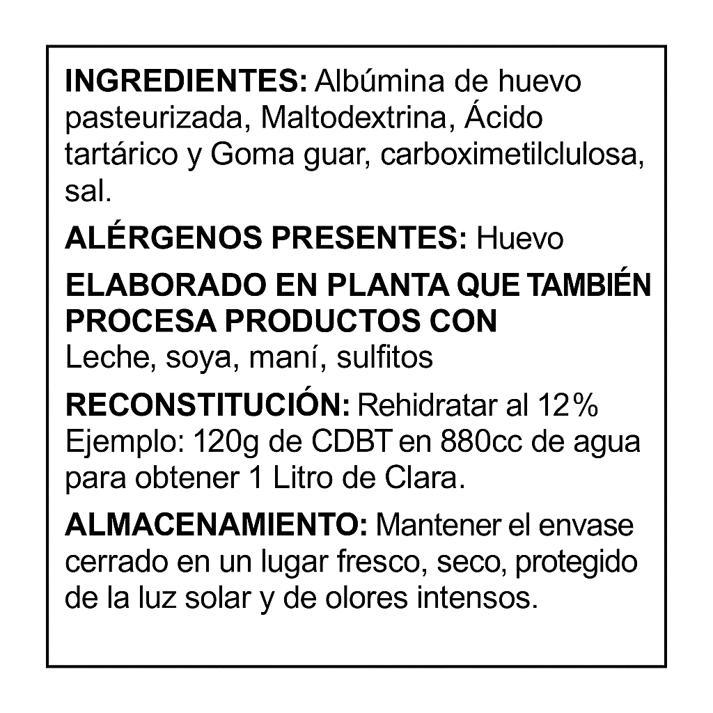 Albúmina Clara De Huevo En Polvo 1 Kg Ovonutra (2x500g.)