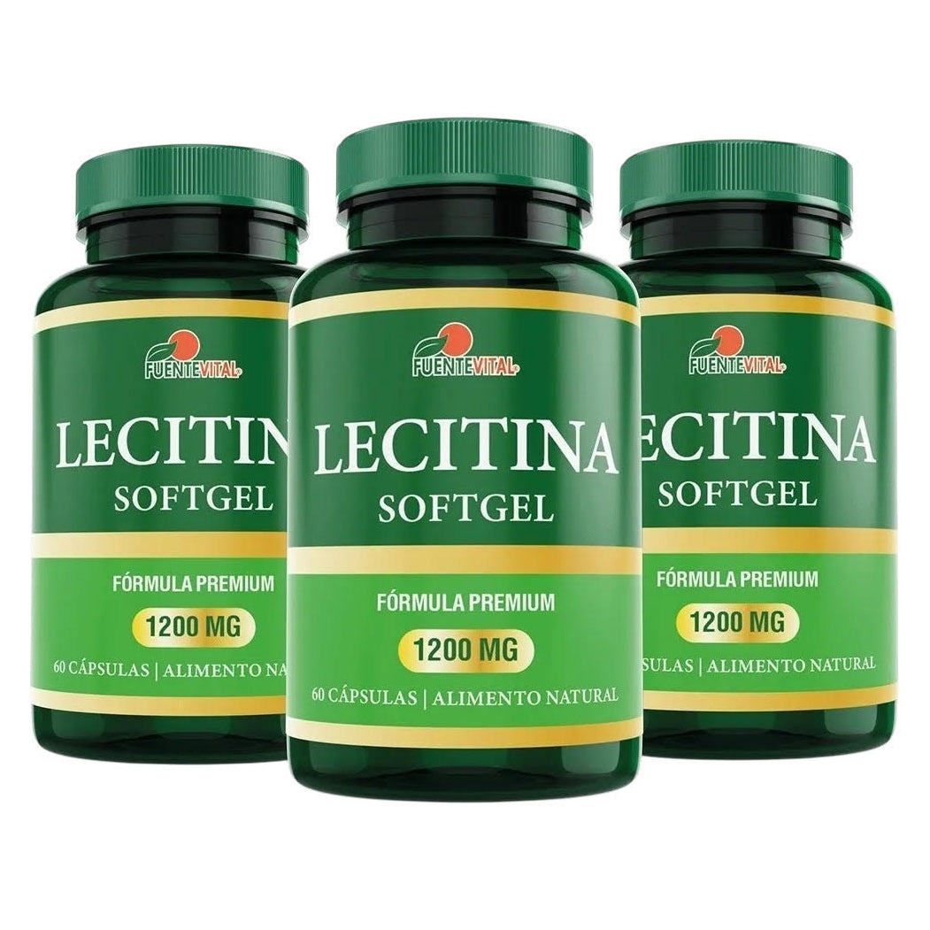 Lecitina de Soya 3 Frascos, 180 Capsulas