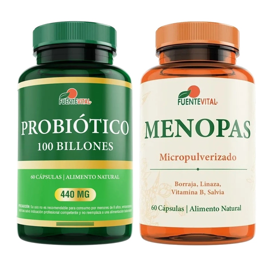 Probiótico 100 Billones + Vitaminas Menopausia Menopas