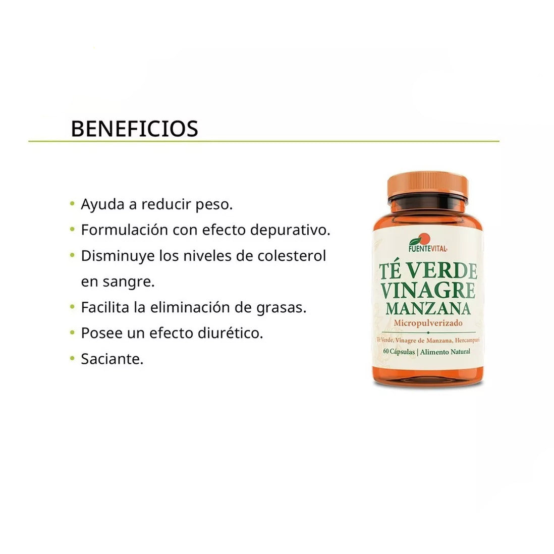 Creatina Monohidratada + Té Verde Vinagre De Manzana