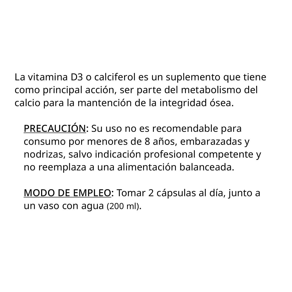 Caja x 48 Vitamina D3 800 Ui 60 Cápsulas