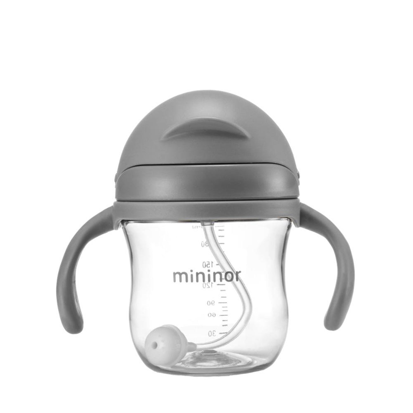 Vaso Antiderrame con Bombilla Mininor 220ml 6m Gris