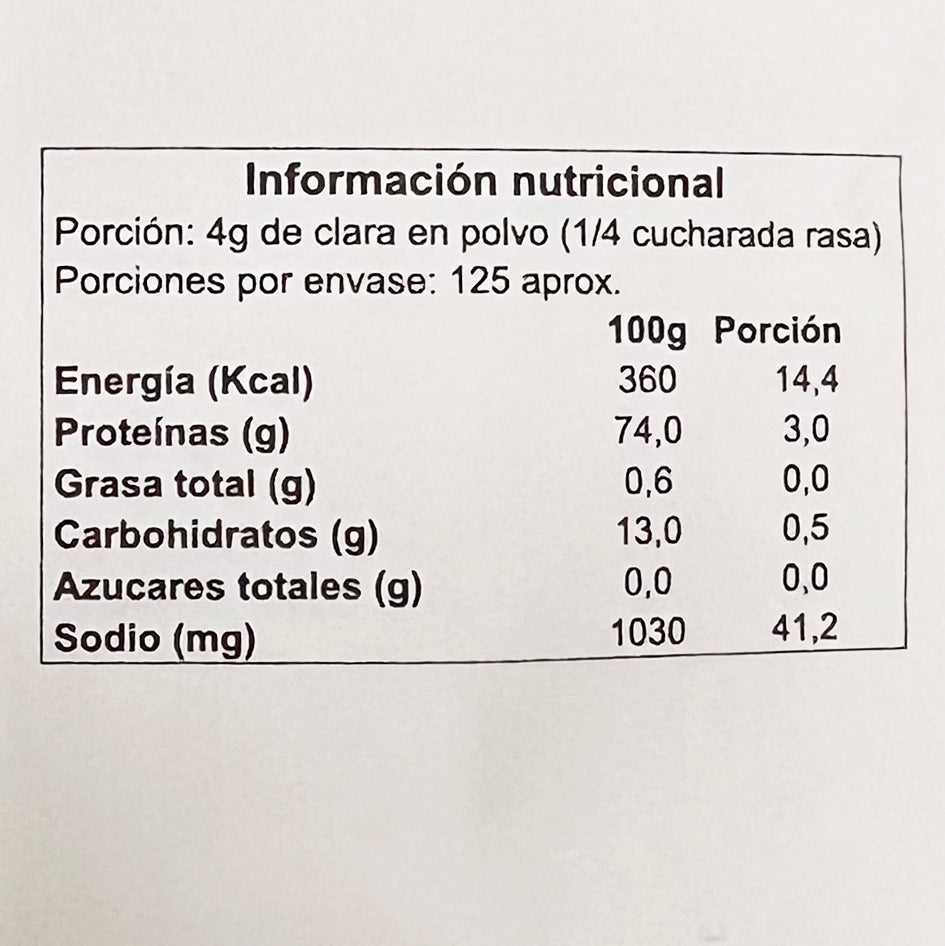 Albúmina Clara de Huevo en Polvo 500grs. Ovosur