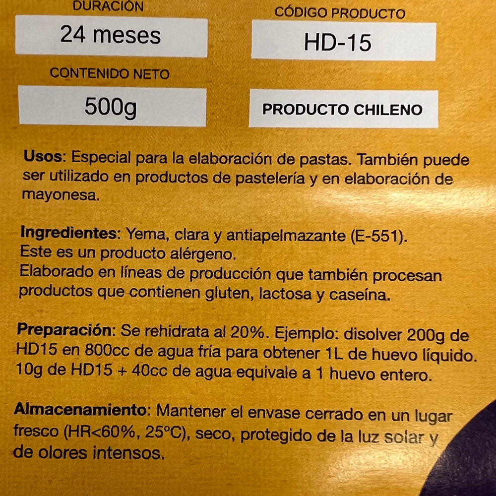 Caja x 10 Kg Huevo Entero en Polvo para cocinar Ovosur (20x500g.)