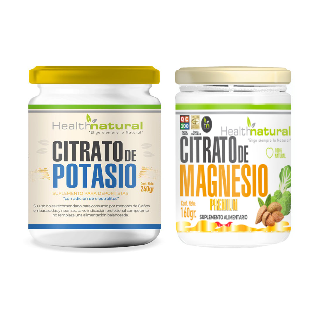 Pack Citrato de Magnesio y Citrato de Potasio puro en polvo