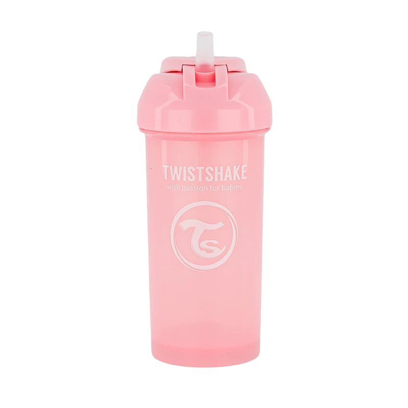 Vaso con Bombilla Twistshake Straw Cup 360ml 12m Rosado