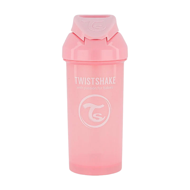 Vaso con Bombilla Twistshake Straw Cup 360ml 12m Rosado