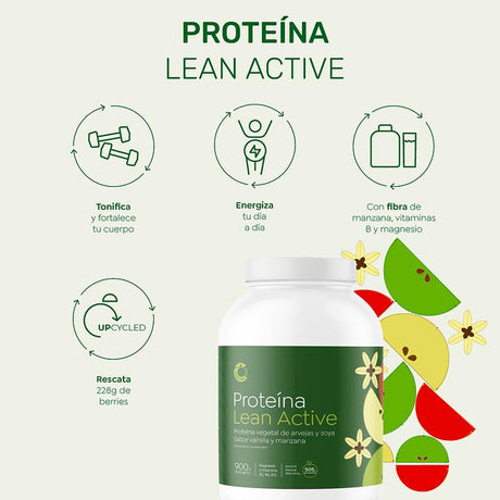 Proteína Lean Active Vainilla Manzana 900 Grs Cascara Foods