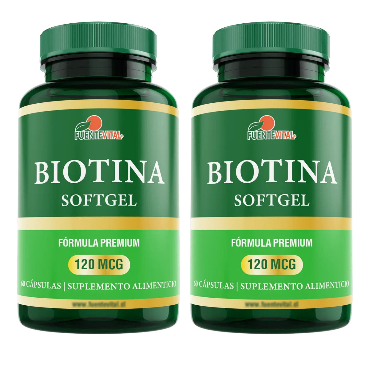 Biotina 2 Frascos, 120 Cápsulas