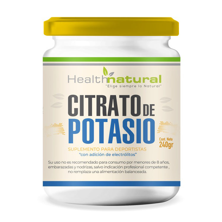 Citrato de Potasio Puro en Polvo 240g. Health Natural