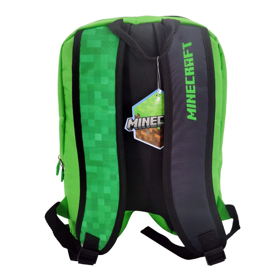 Pack Mochila Escolar Minecraft Creeper + Porta Sandwich + Botella + Vaso