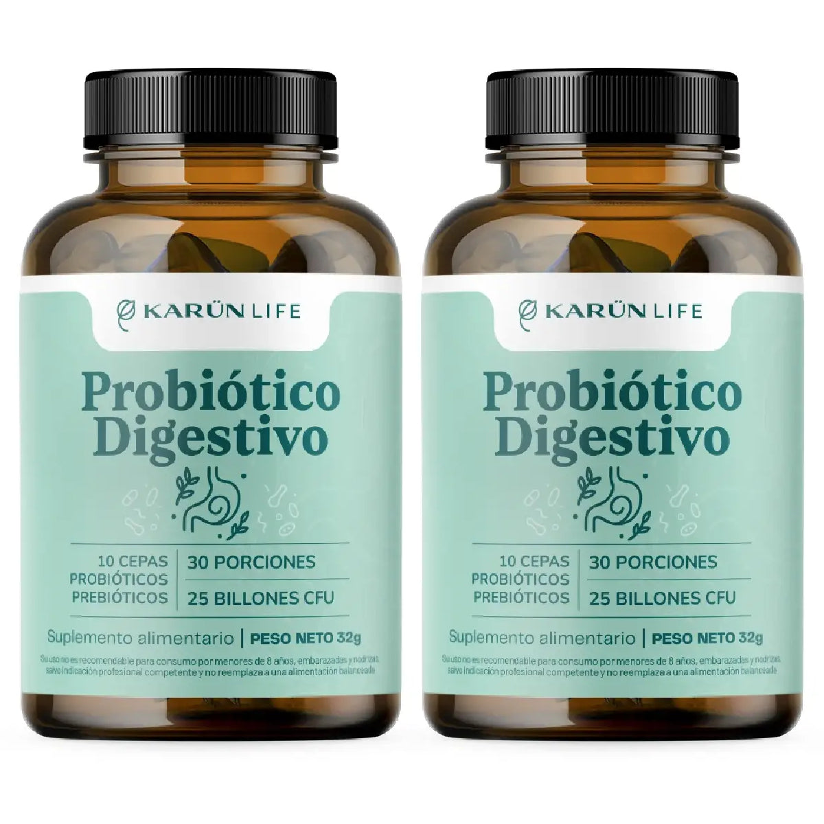 Pack 2 Probiótico Digestivo 25 Billones, 120 Cápsulas
