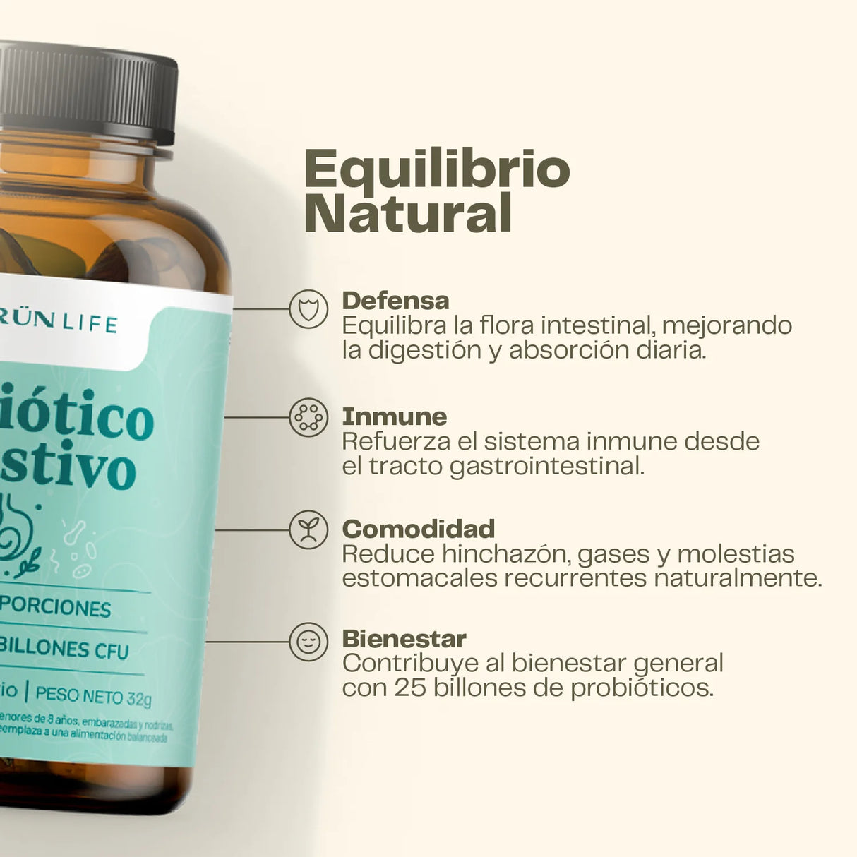 Probiótico Digestivo 25 Billones, 60 Cápsulas