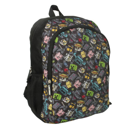 Pack Mochila Escolar Minecraft + Porta Sandwich + Botella + Vaso