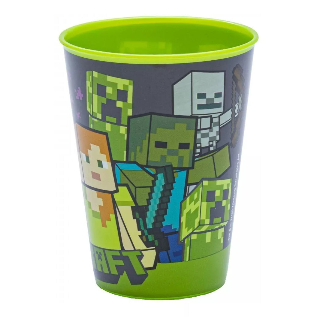 Pack Mochila Escolar Minecraft Creeper + Porta Sandwich + Botella + Vaso