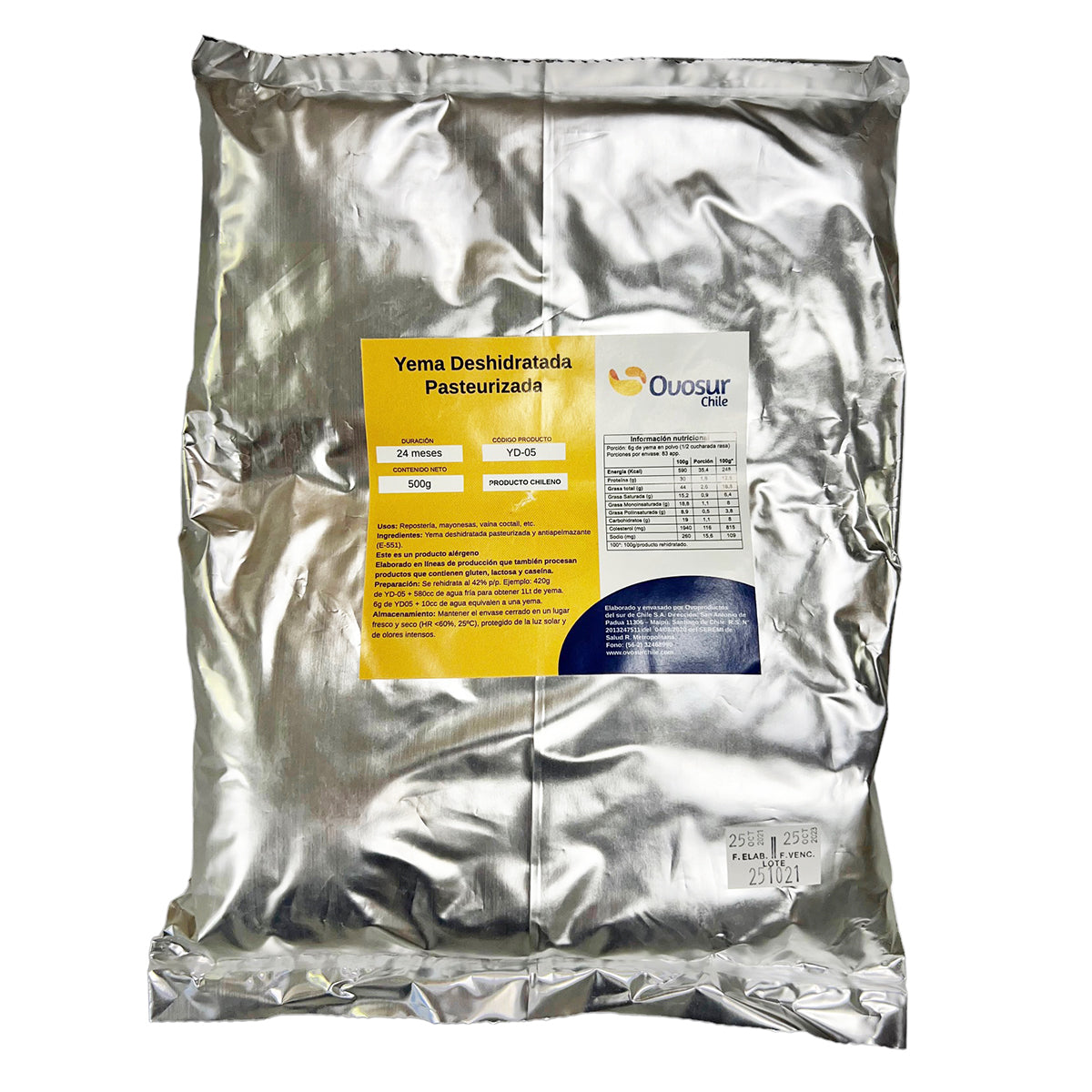Caja x 10 Kg Yema En Polvo Para Pastelería Ovosur (20x500g.)