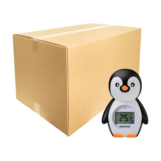 Caja x 10 Termómetro de Baño y Pieza Pingüino Mininor
