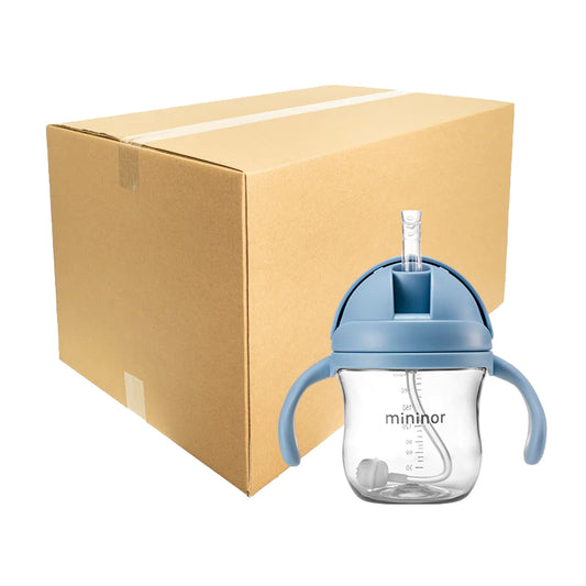 Caja x 12 Vaso Antiderrame con Bombilla Mininor 220ml 6m Azul